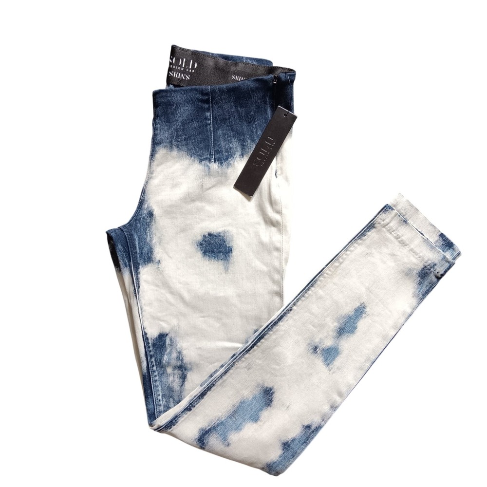 Sold Design Lab Skinny 360 Skins Women 28 Blue White New Tie Dye Leggings